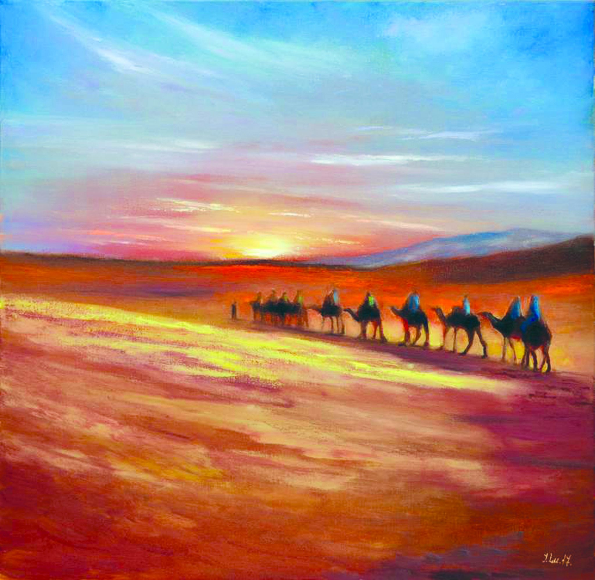 Караван в пустыне живопись